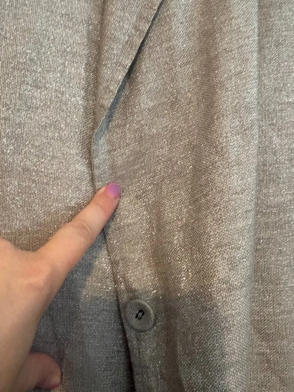 Eileen Fisher Linen Blazer Sparkle Metallic - XL - note small flaw - Picture 6 of 8